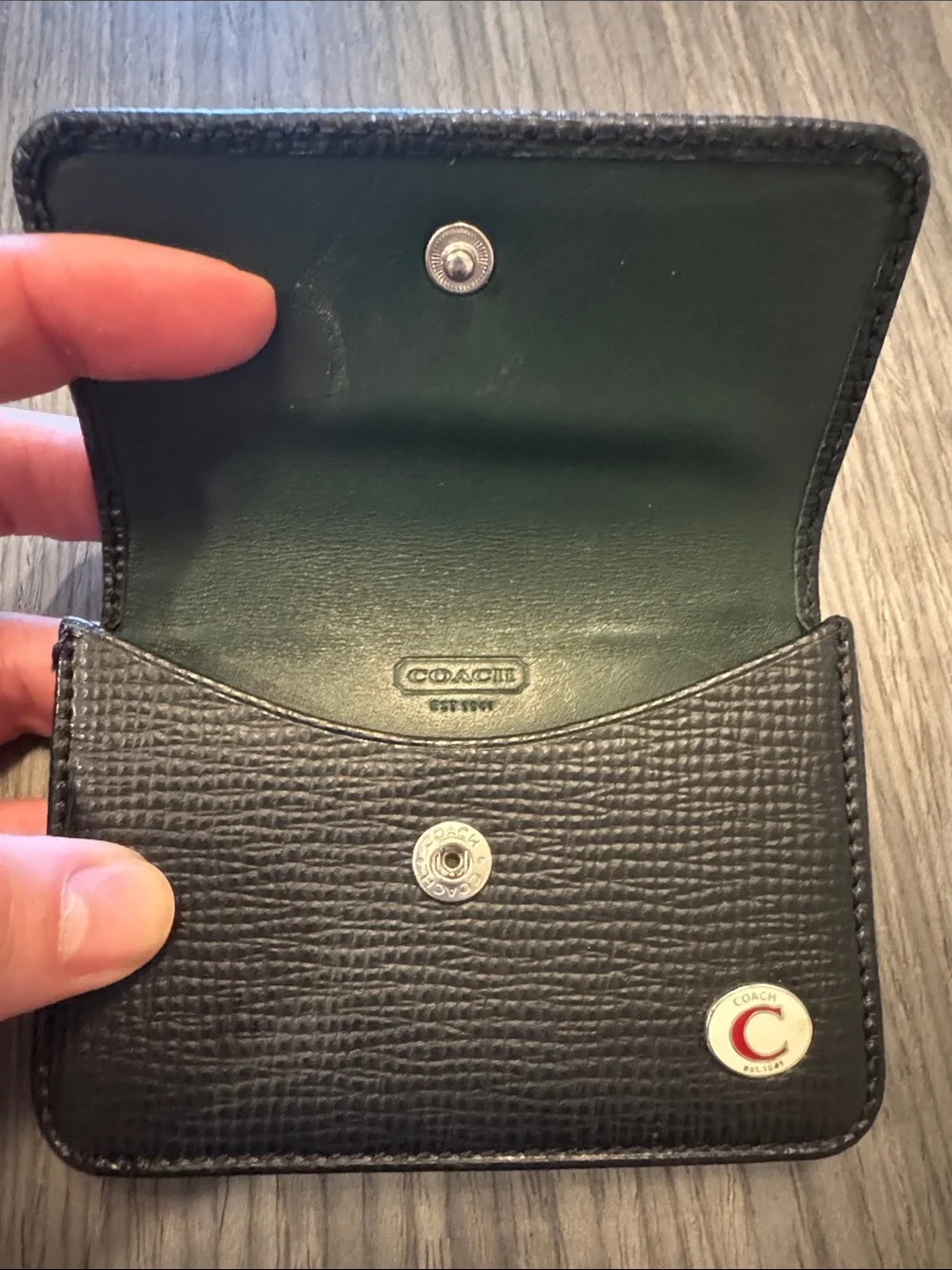 COACH Black Leather Business/Credit Card Holder